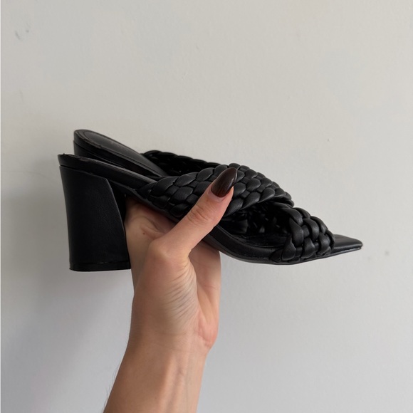 Anne Klein Black Braided Sandals - Picture 2 of 5